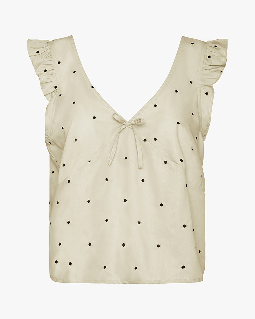 Ruffle Sleeve Boxy Top