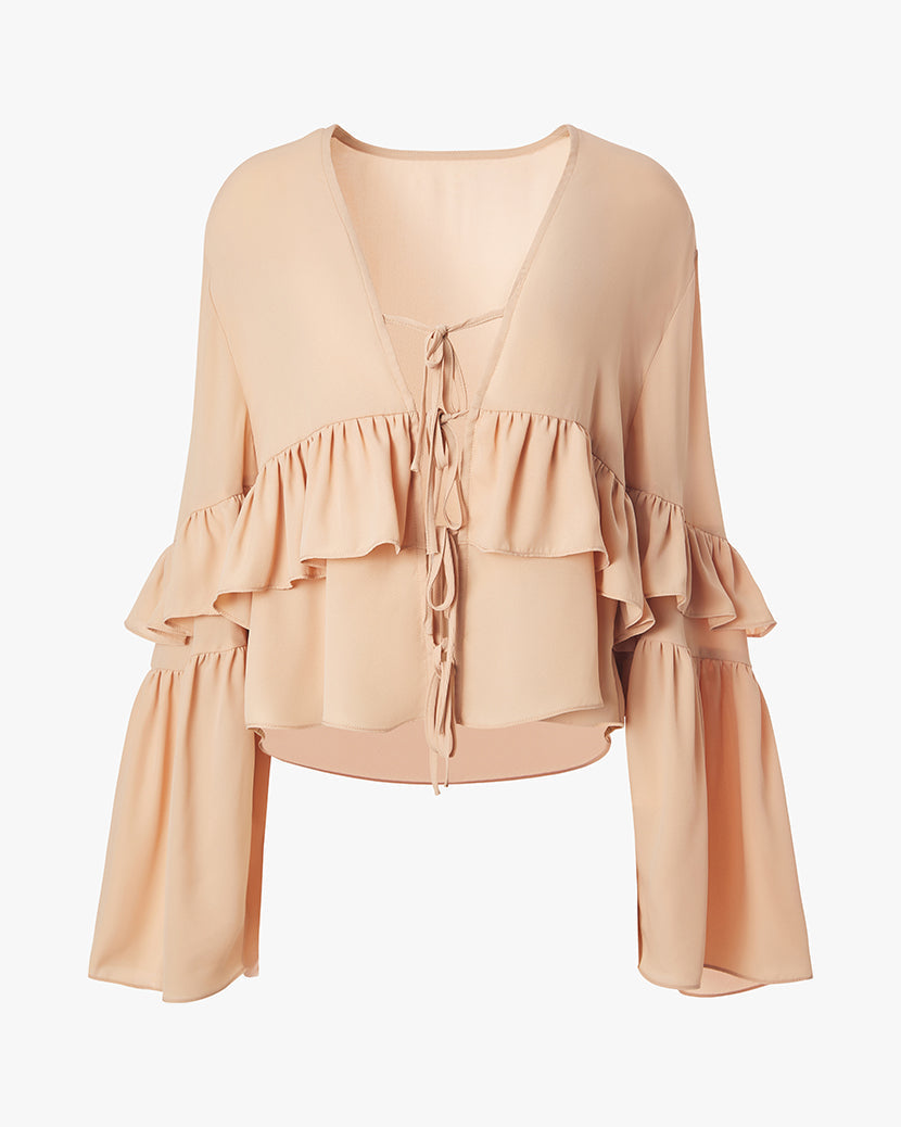 Ruffle Tie Front Top