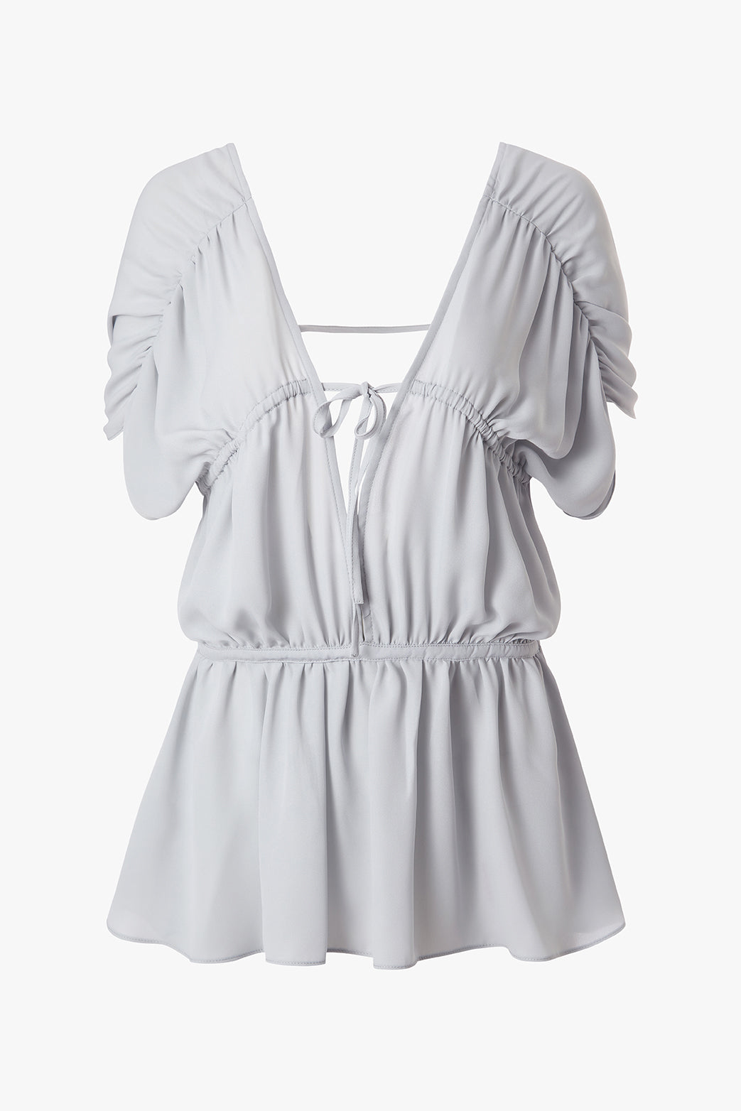 Gathered Cap Short Sleeve Top