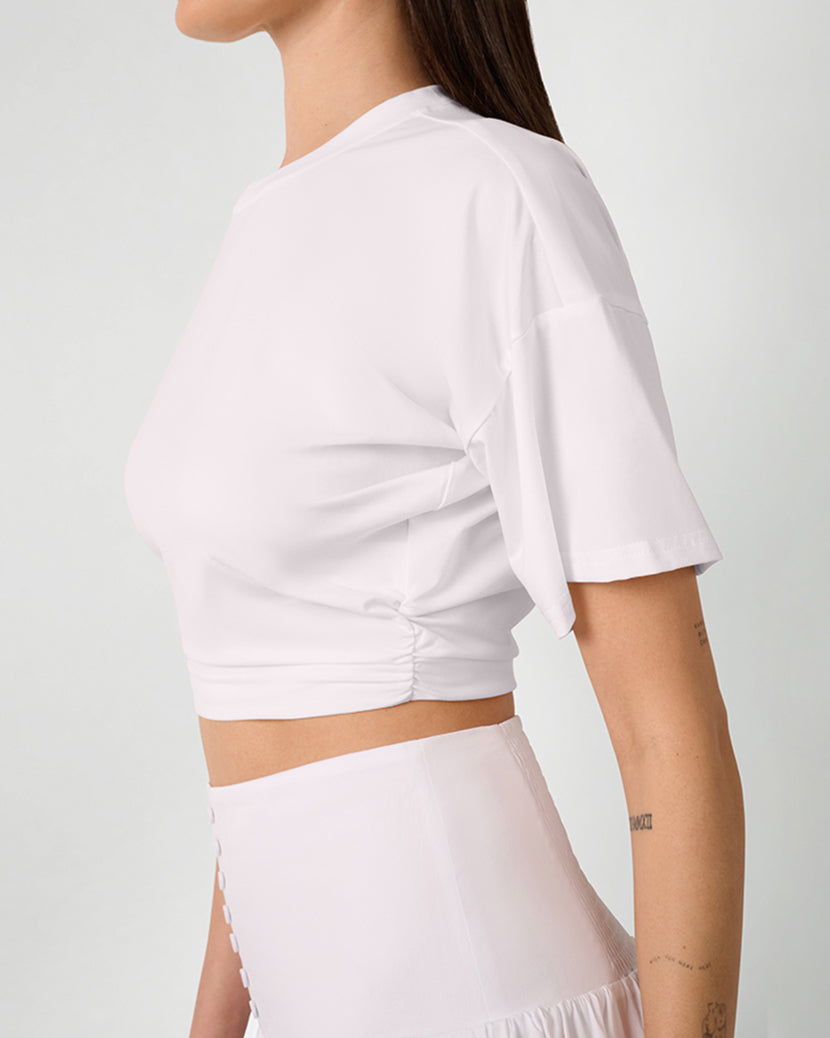 Ruched Cropped Tee