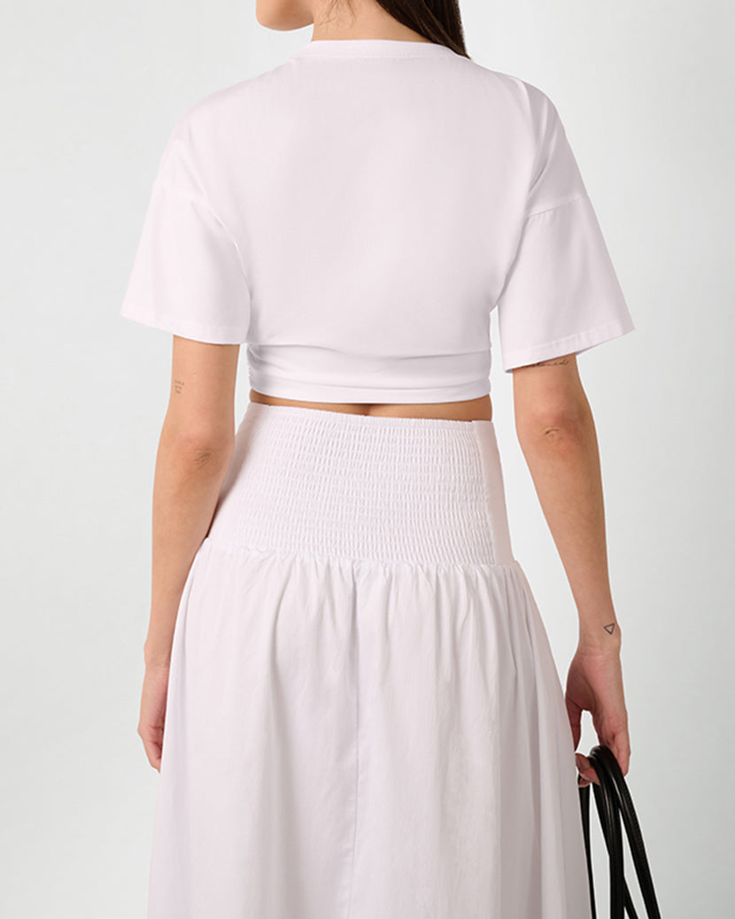 Ruched Cropped Tee