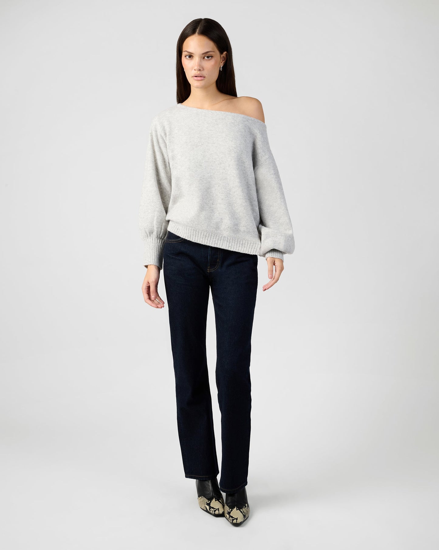 Off The Shoulder Balloon Sleeve Sweater