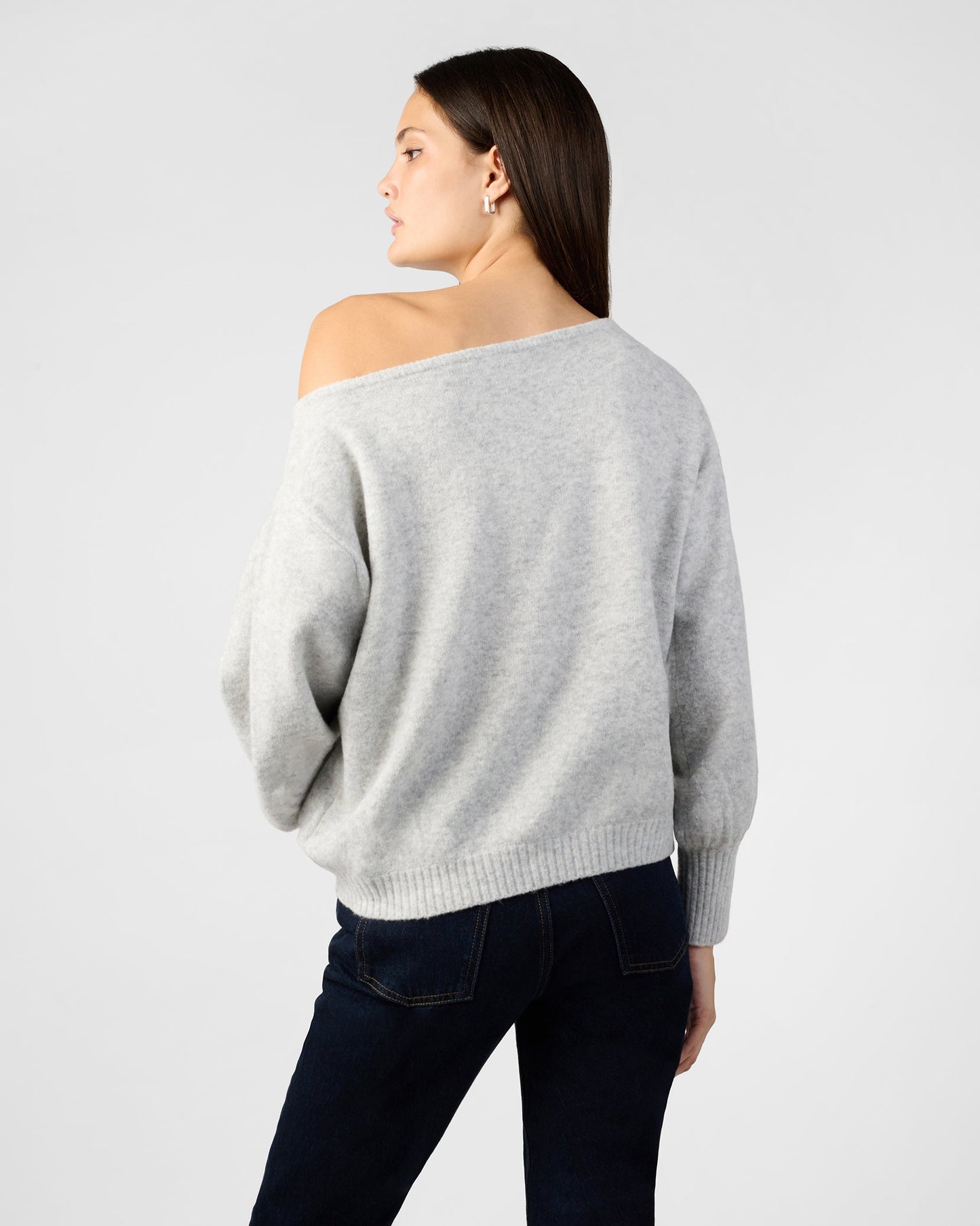 Off The Shoulder Balloon Sleeve Sweater