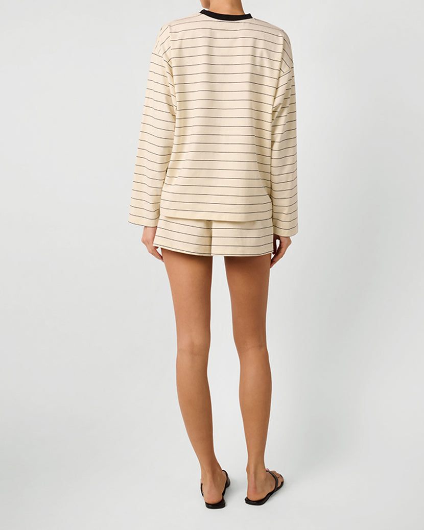 Long Sleeve Stripe Boxy Shirt