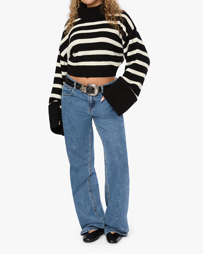 Cropped Turtle Neck Sweater