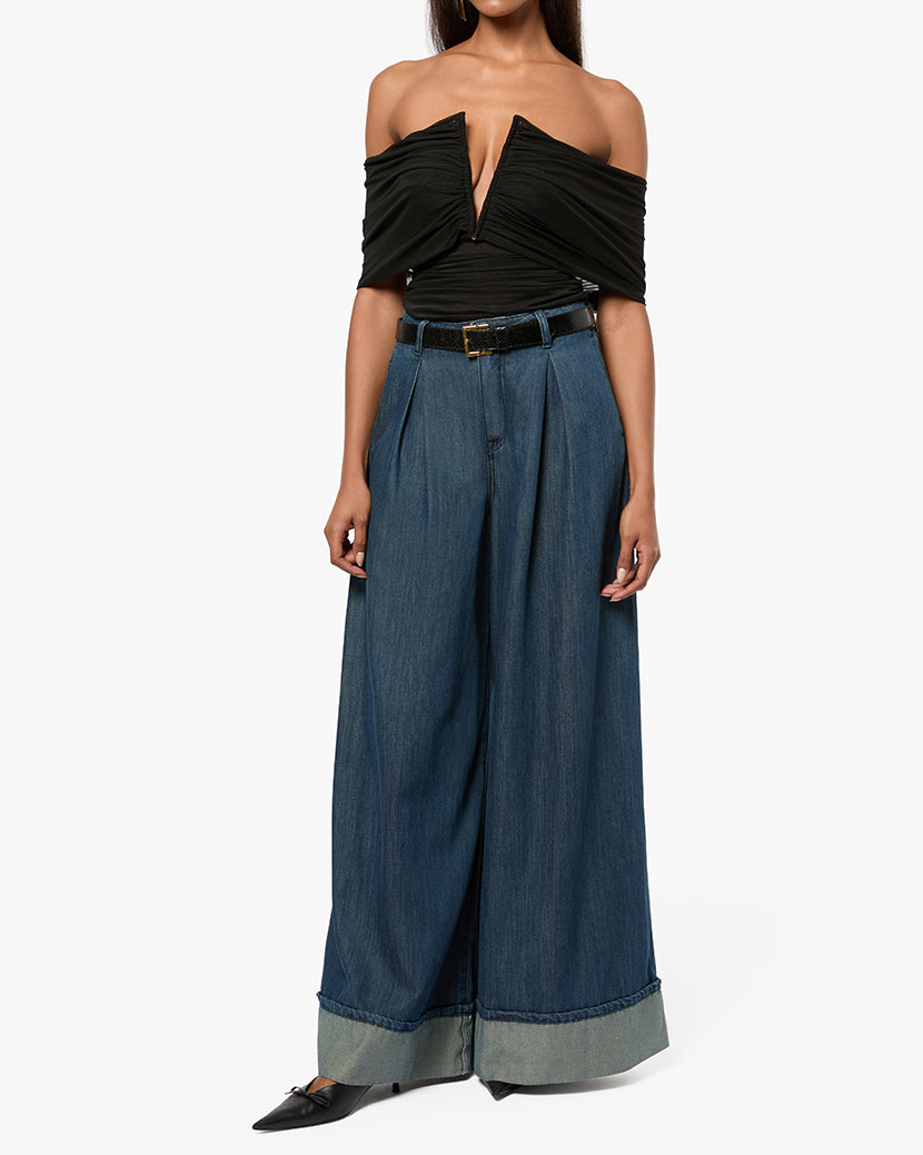 Ruched Off Shoulder Bodysuit