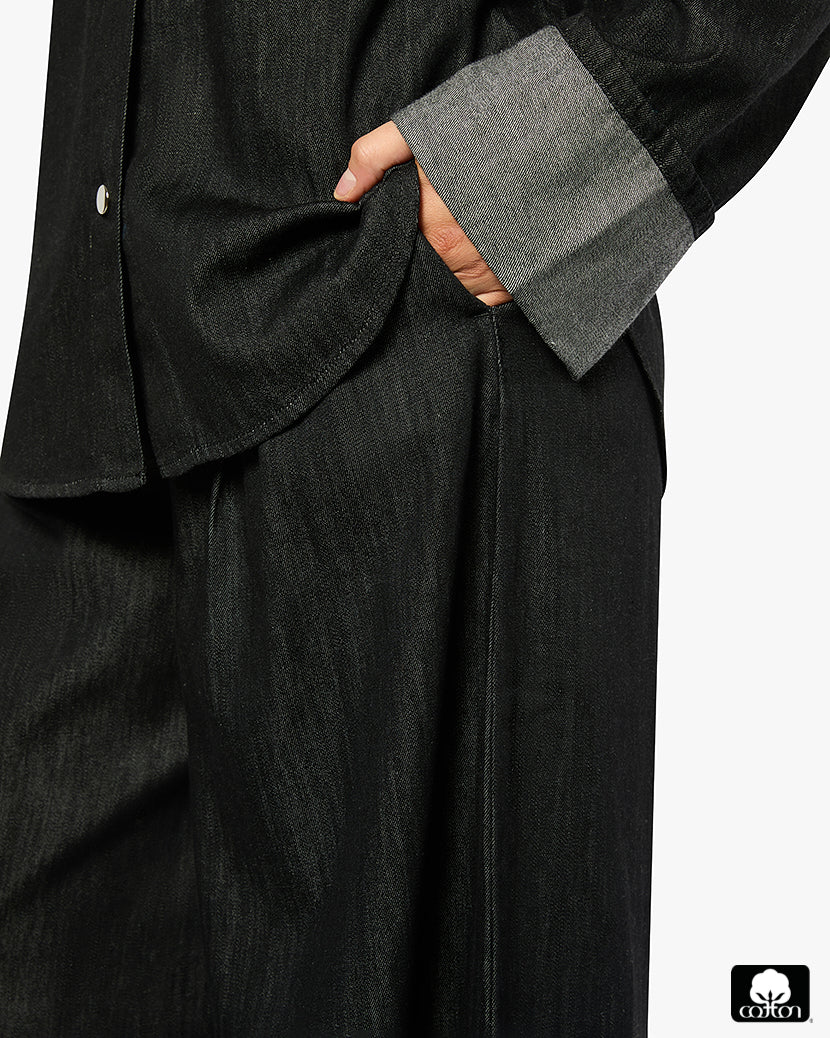High Waisted Pleated Super Wide Leg Pant