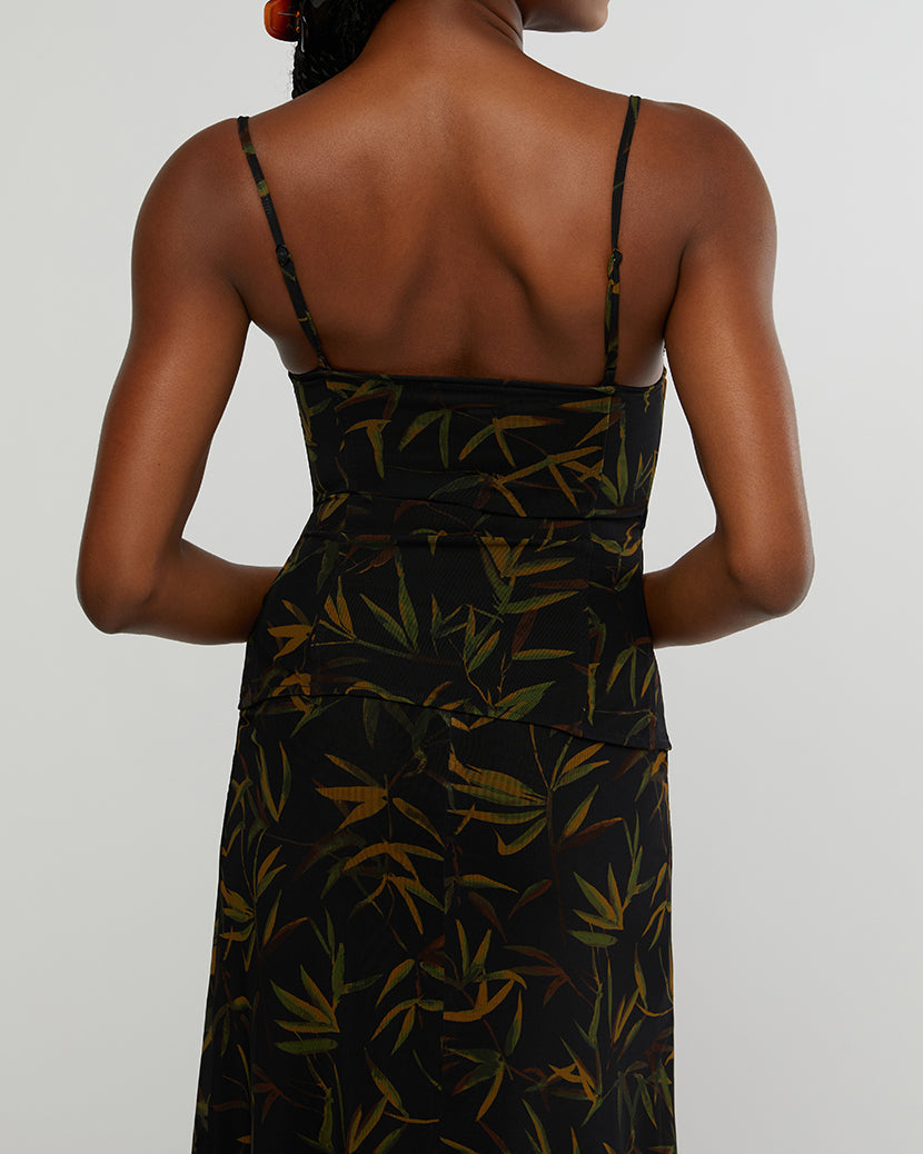 Zip Front Vintage Leaves Corset