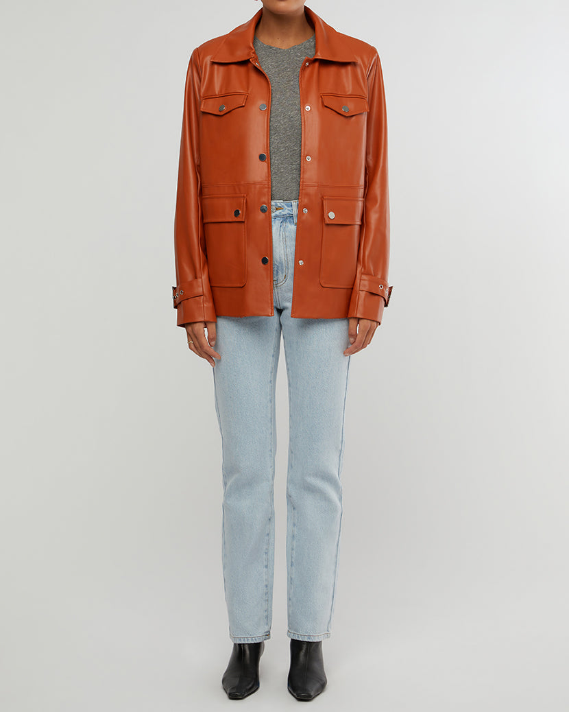 Vegan Leather Western Jacket