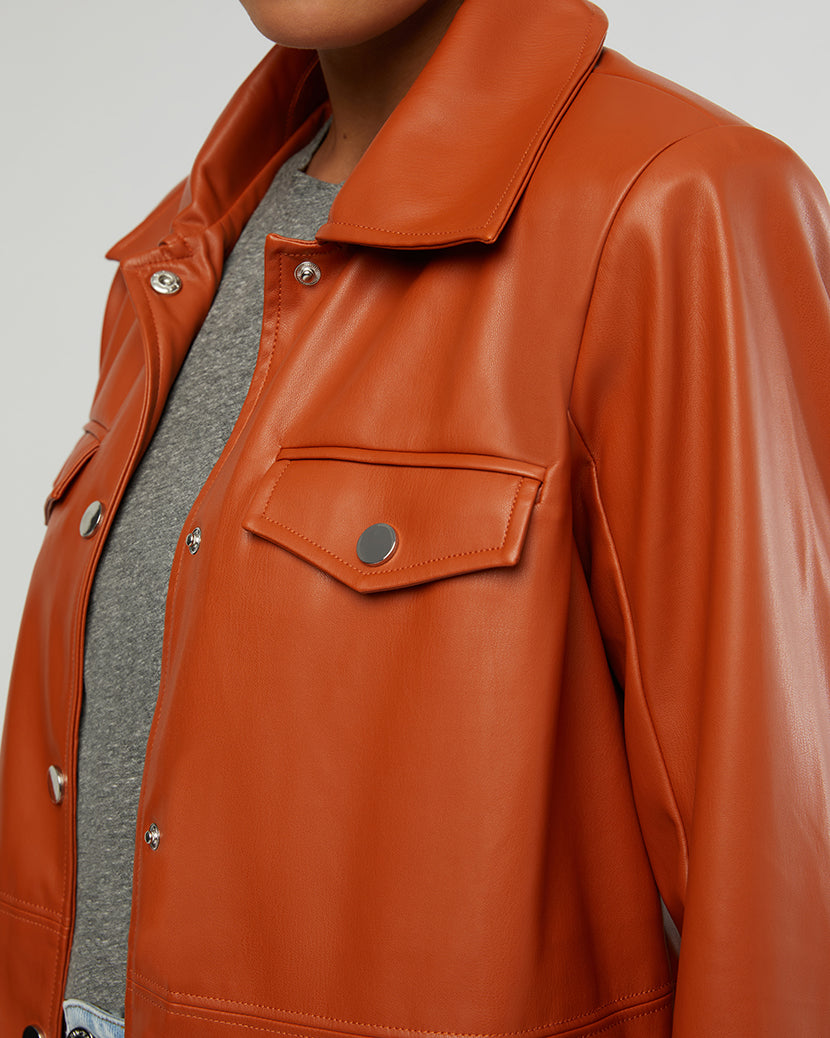 Vegan Leather Western Jacket