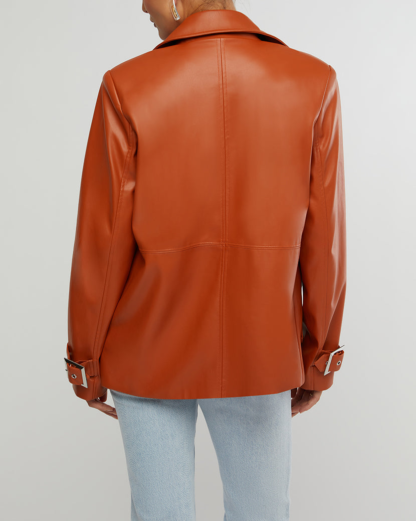 Vegan Leather Western Jacket