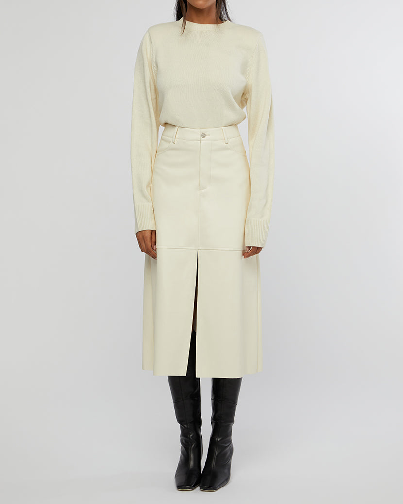 Vegan Leather Midi Skirt