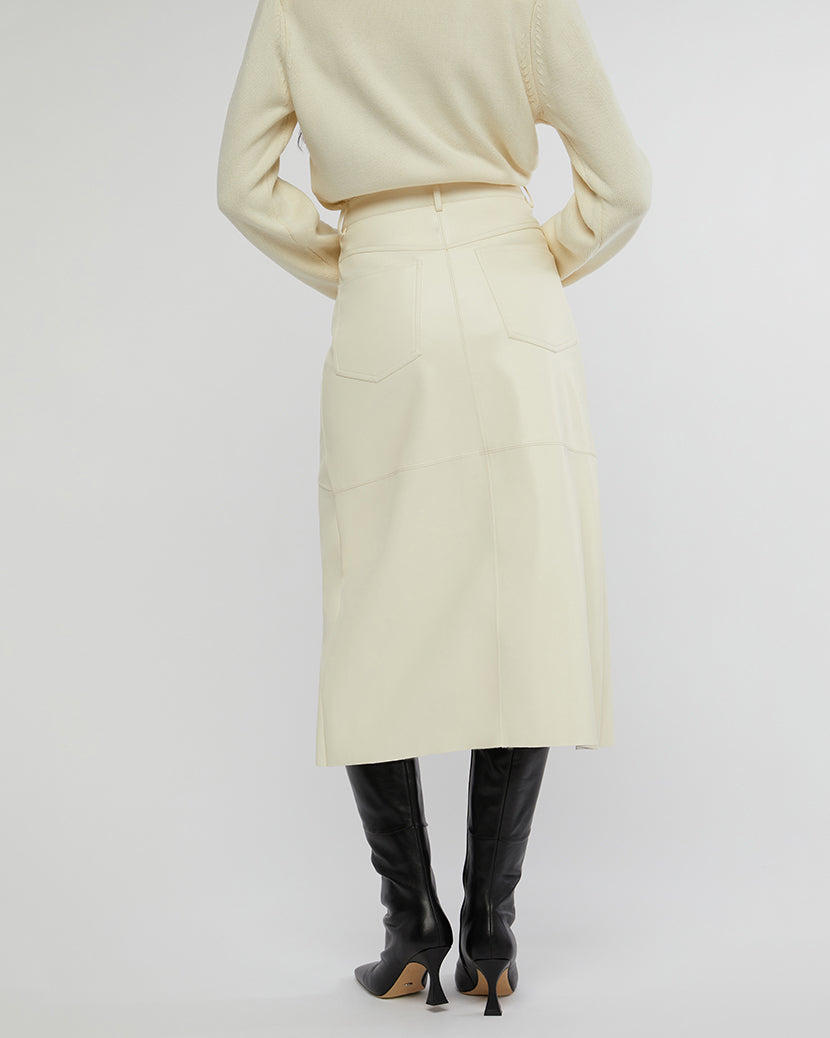 Vegan Leather Midi Skirt