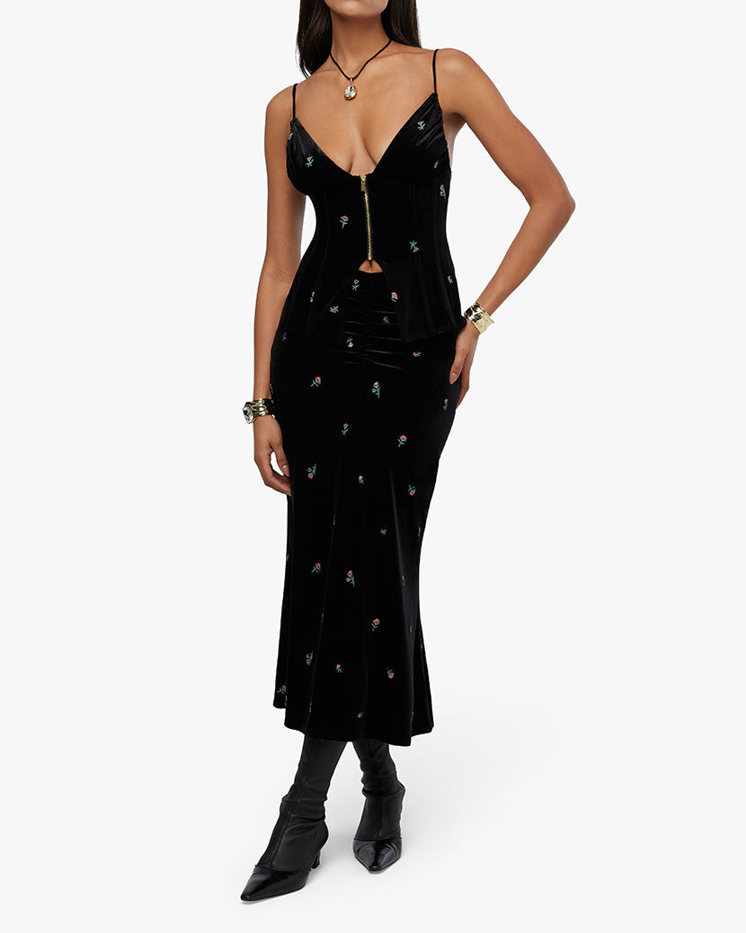 Ruched Midi Skirt