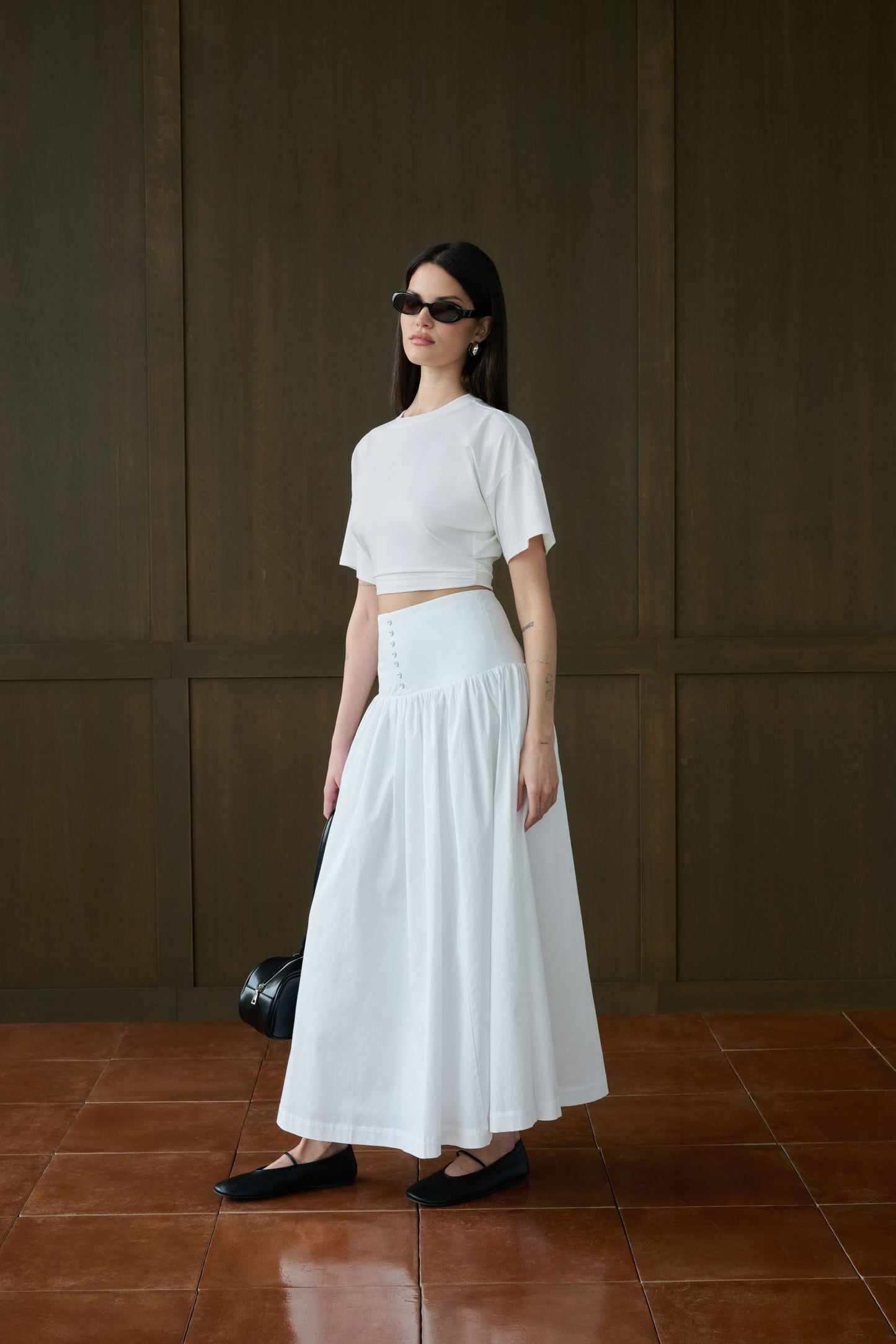 Drop Waist Maxi Skirt