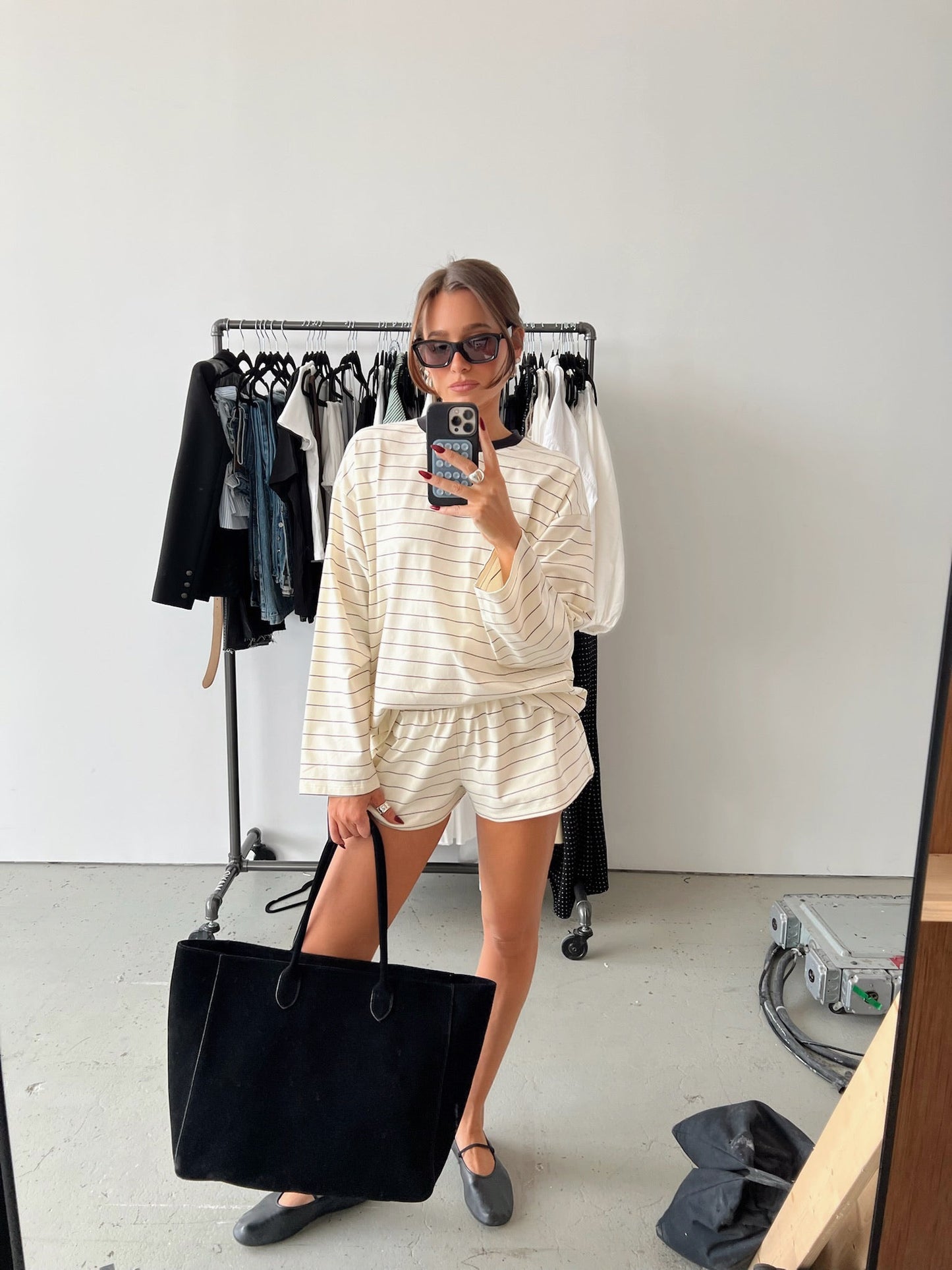 Long Sleeve Stripe Boxy Shirt