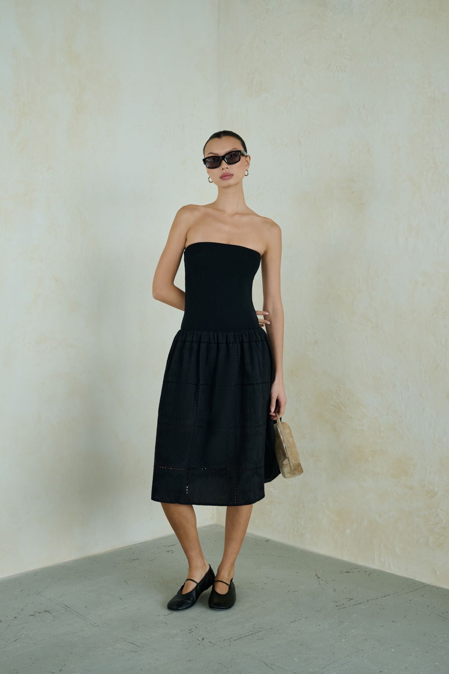 Ribbed Cotton Midi Dress