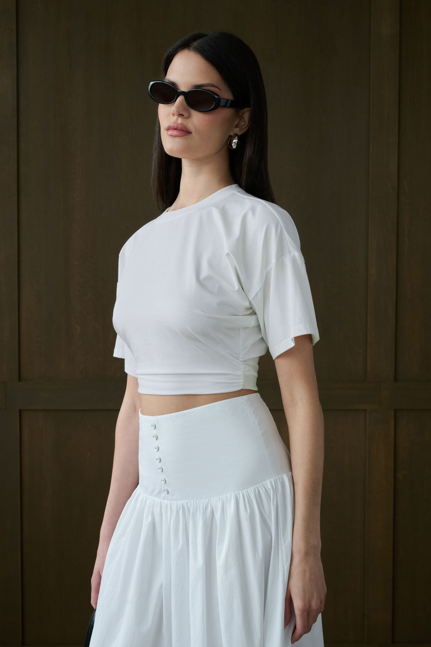 Ruched Cropped Tee