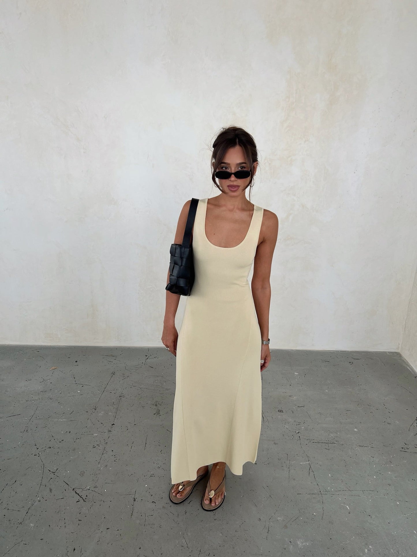 Scoop Neck Midi Dress
