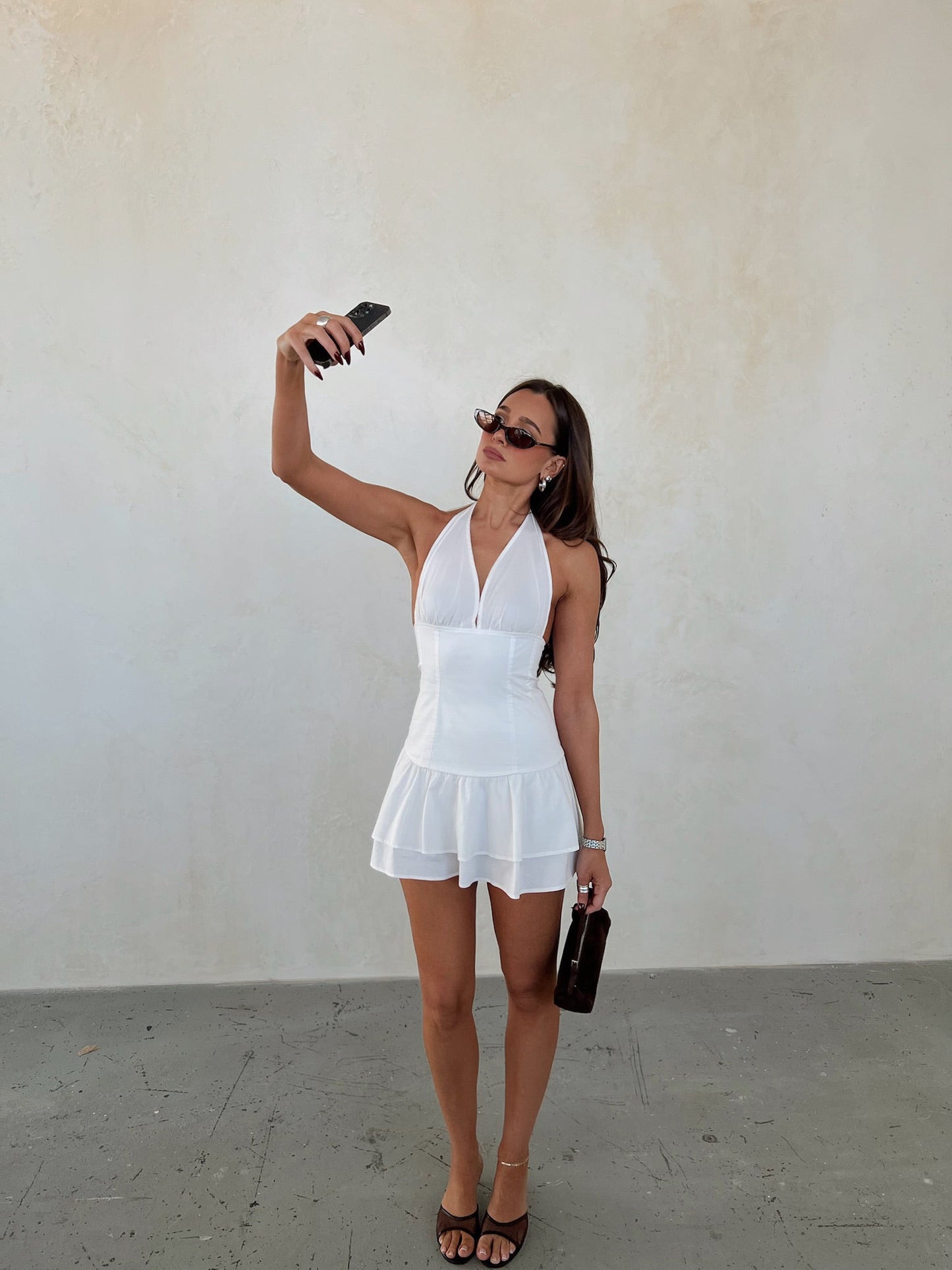 Smocked Ruffle Mini Skirt