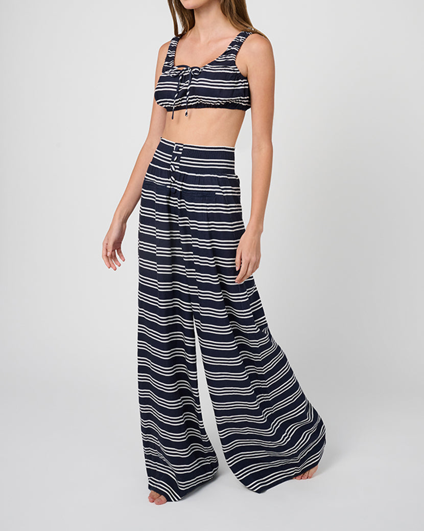 Button Front Palazzo Pant