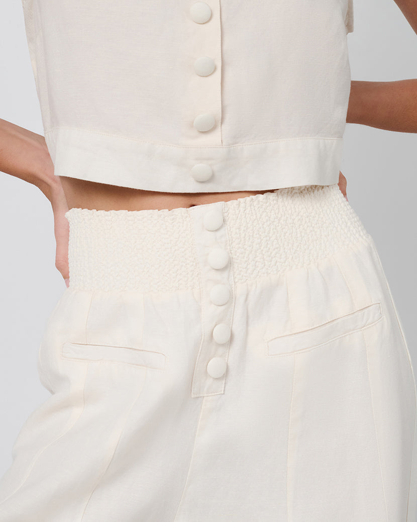 Button Front Palazzo Pant