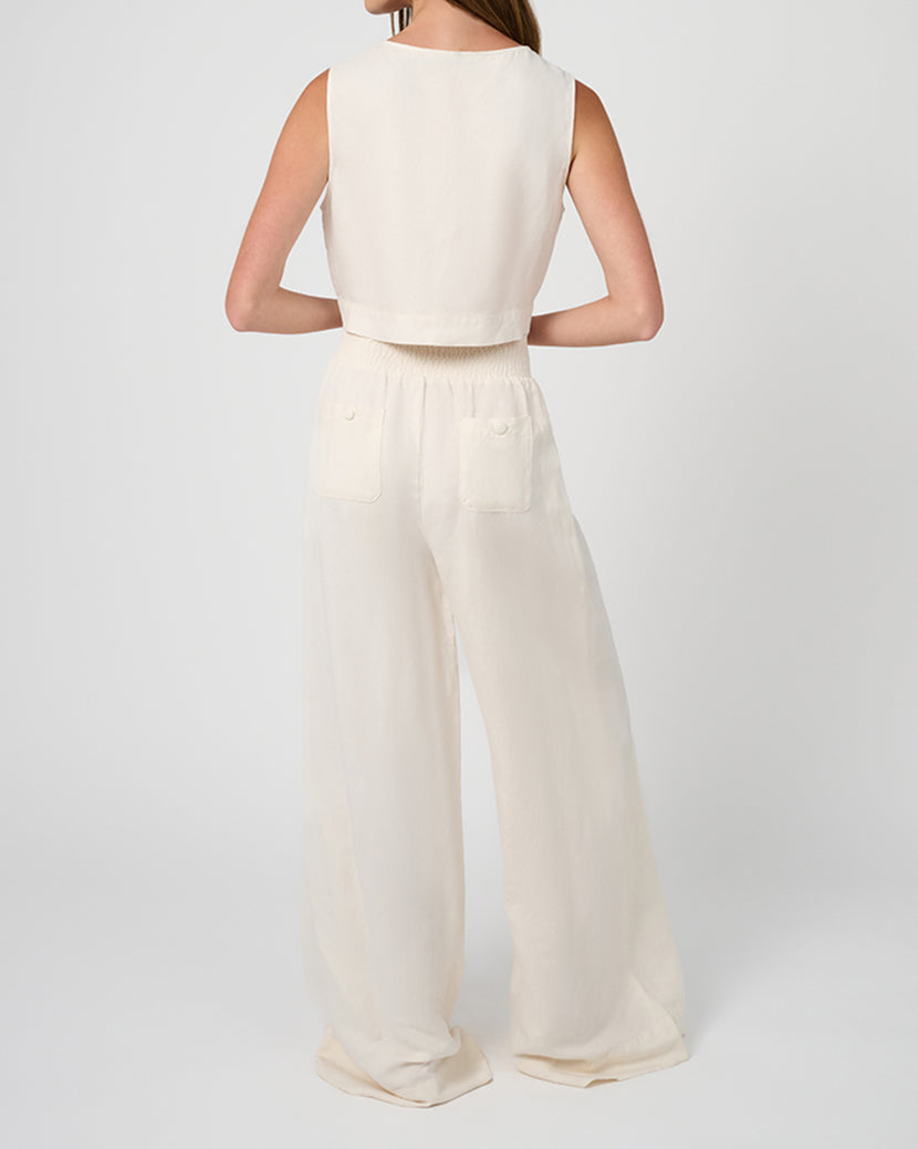 Button Front Palazzo Pant