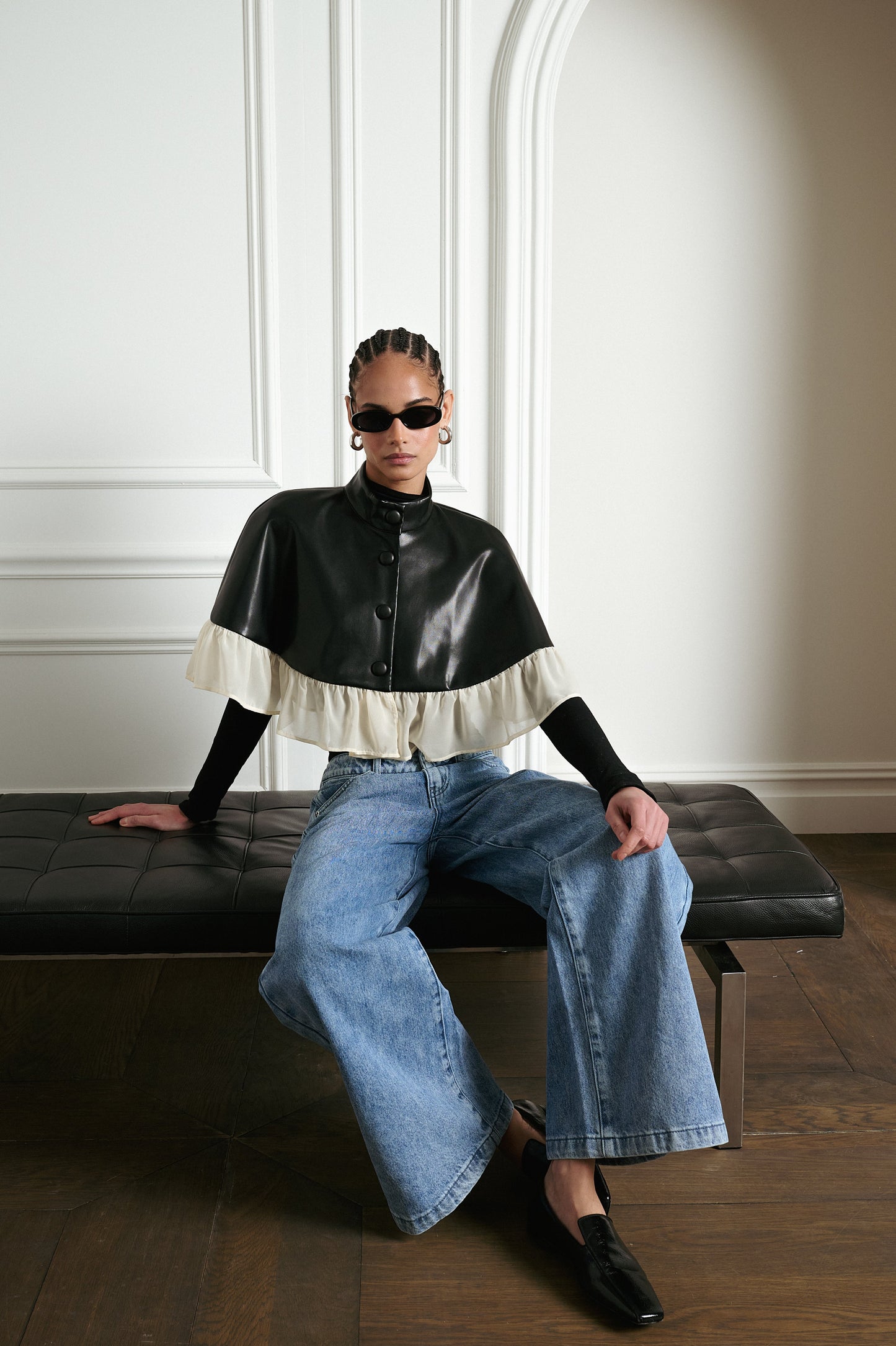 Ruffle Cropped Cape