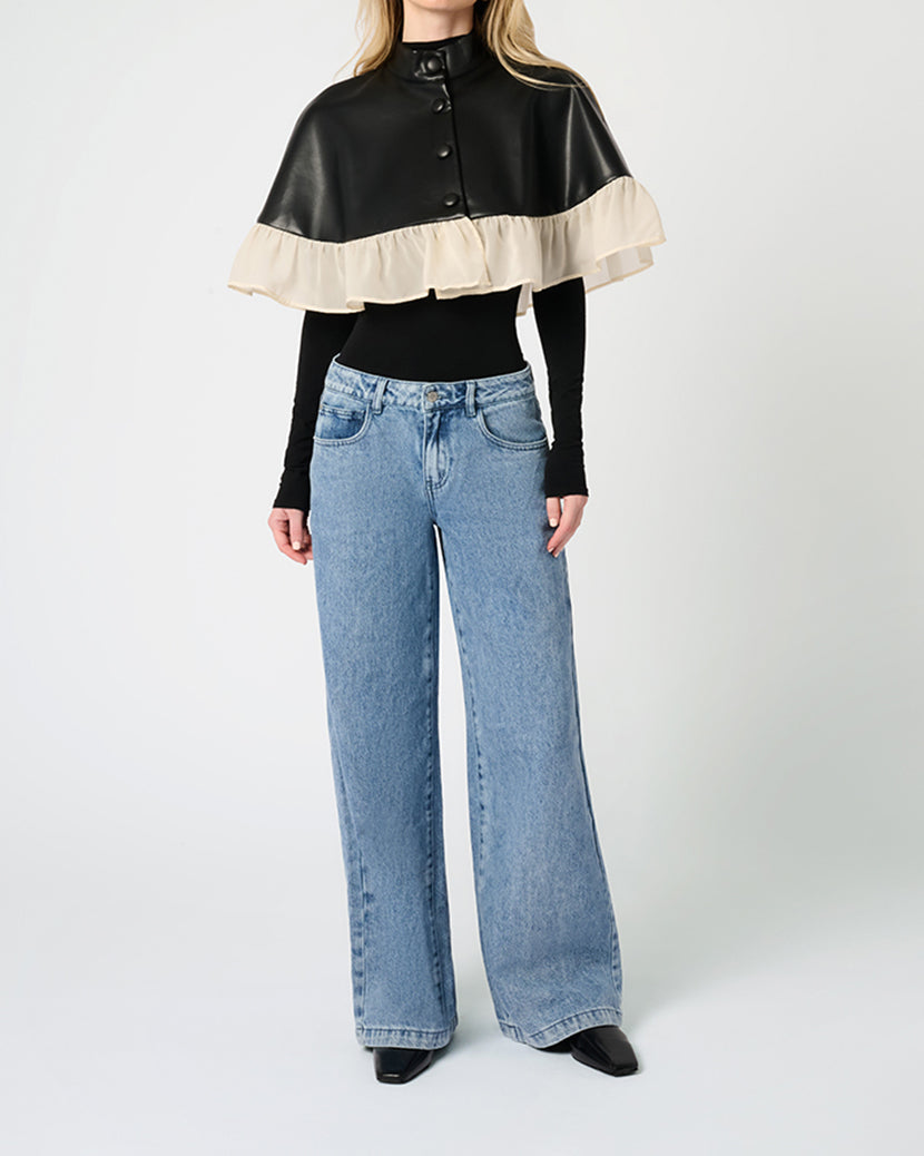 Ruffle Cropped Cape