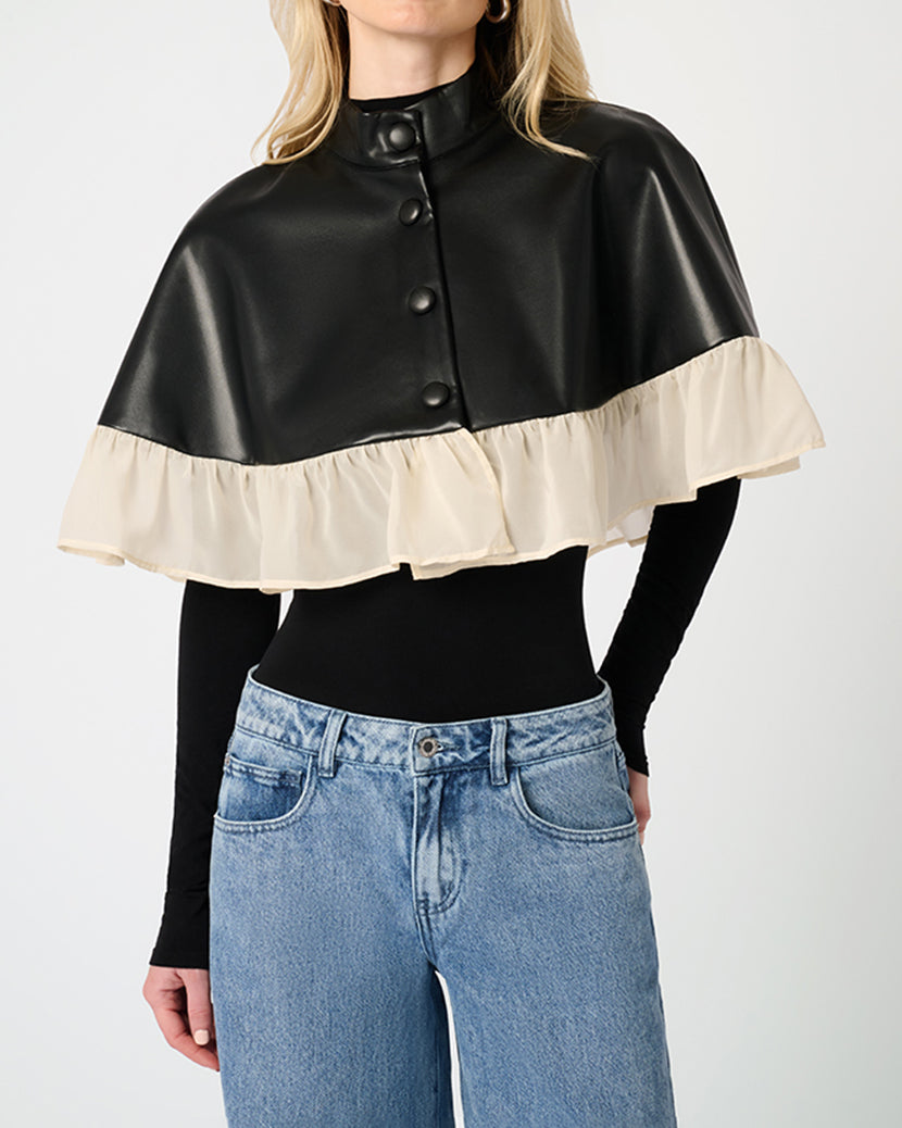 Ruffle Cropped Cape