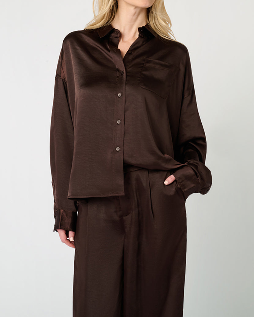 Cropped Button Front Shirt