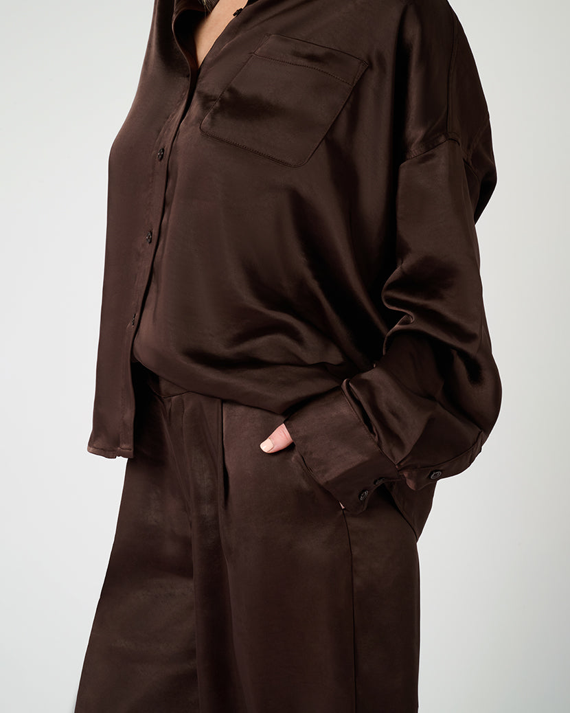 Cropped Button Front Shirt