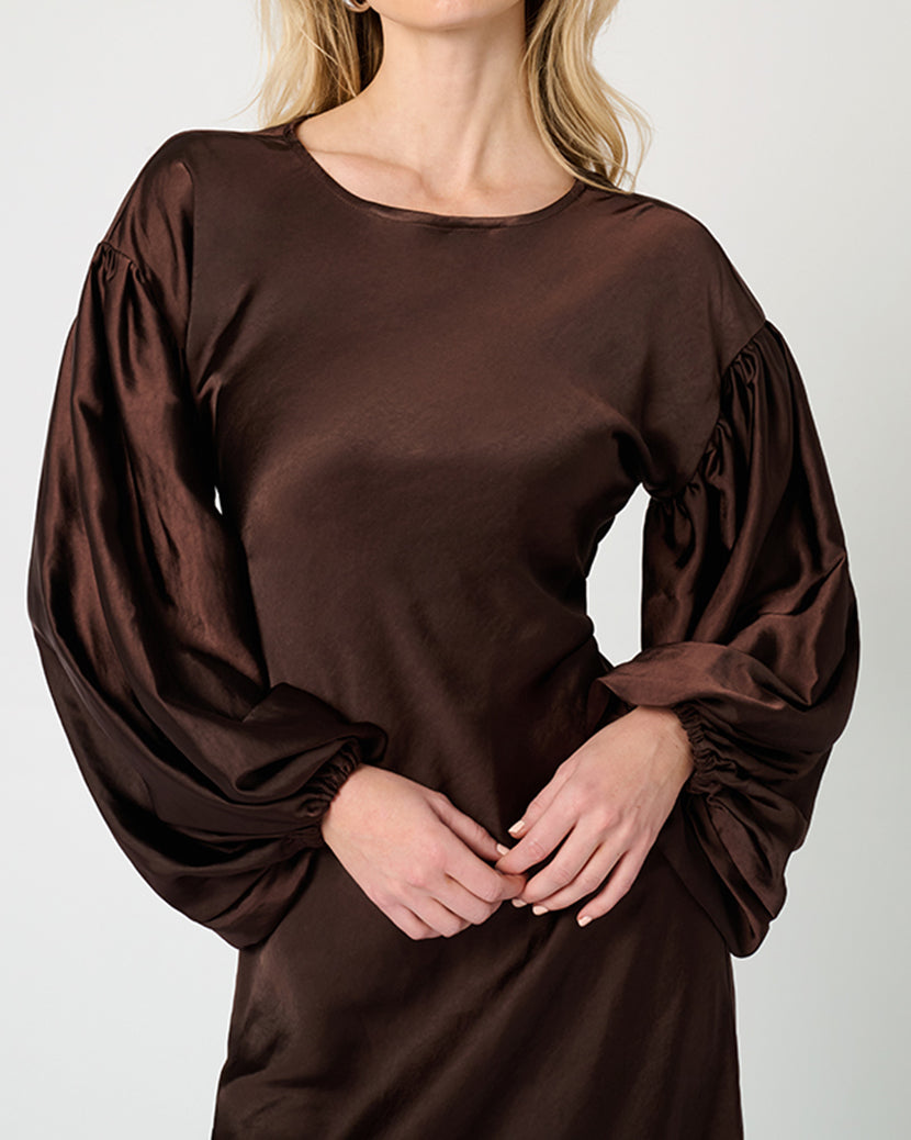 Balloon Sleeve Maxi Dress