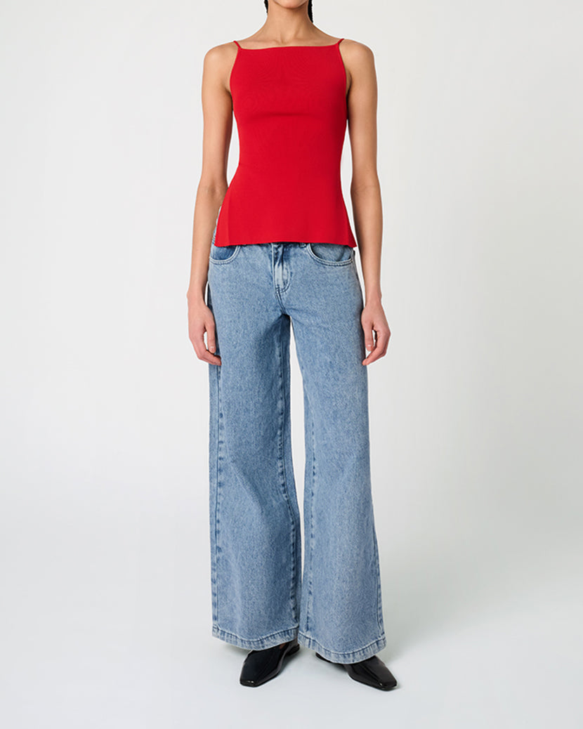 High Straight Neck Top