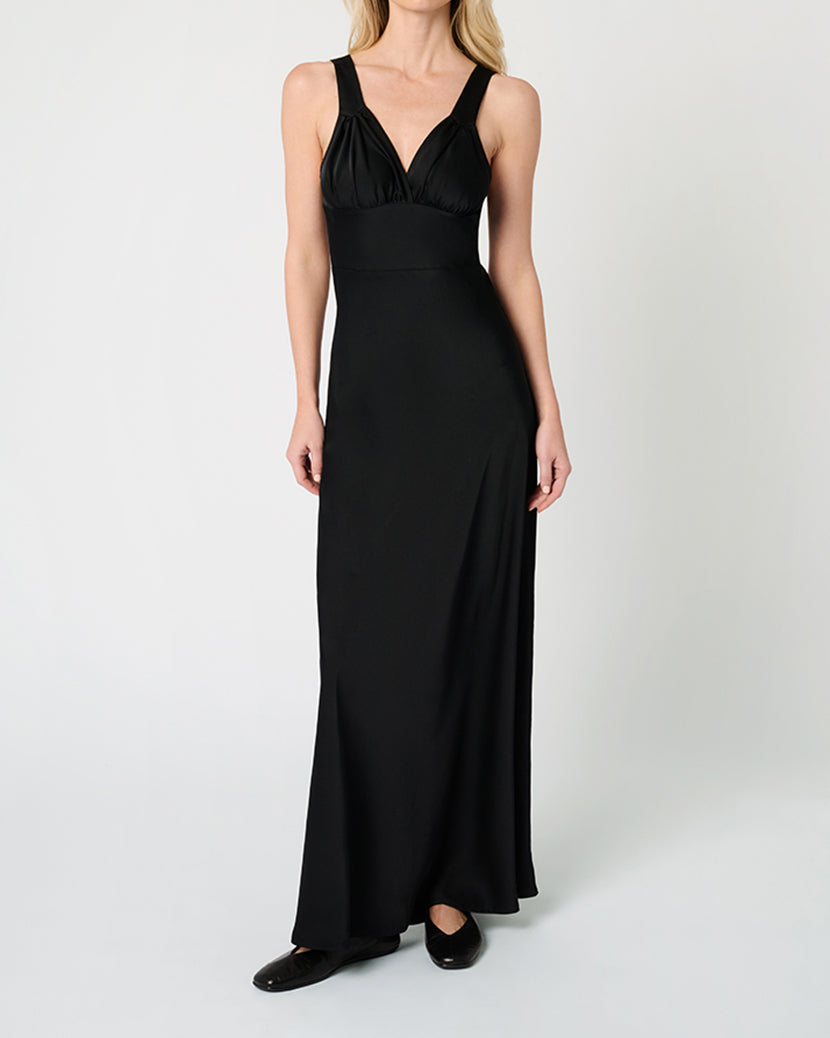 Ruched Cup Slip Maxi Dress
