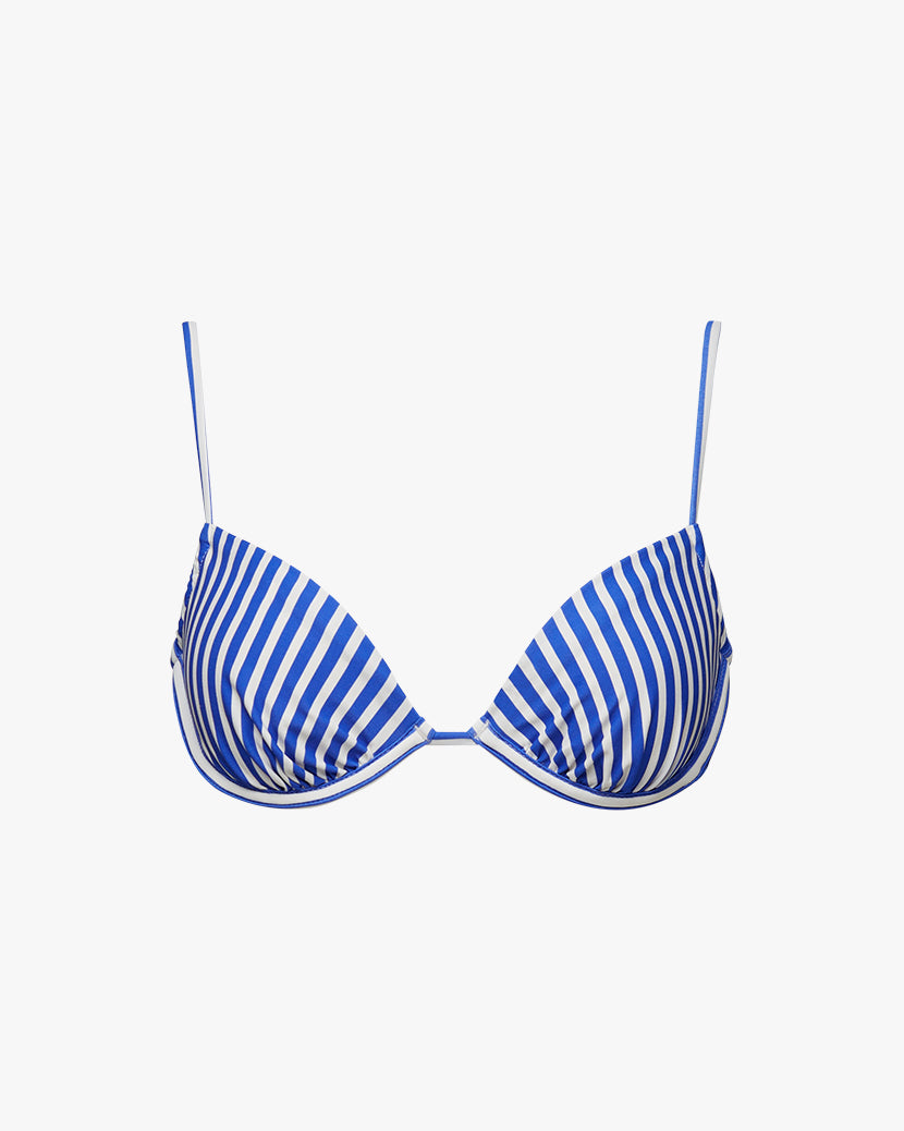 Ruched Underwire Stripes Bikini Top