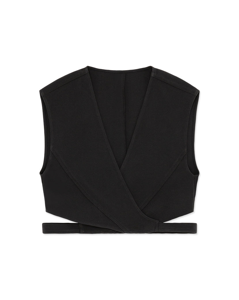 Tie Back Suiting Wrap Top