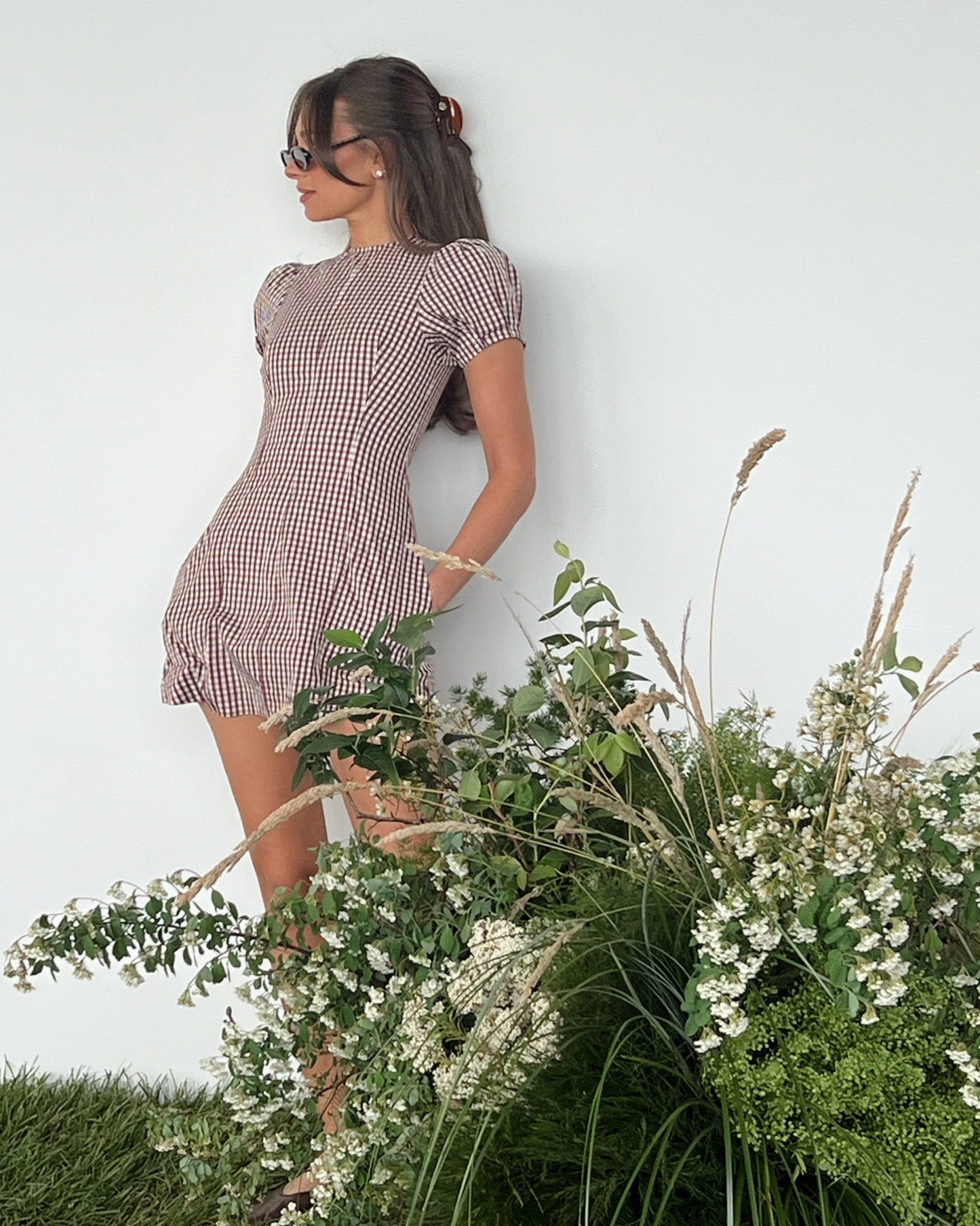 Puff Sleeve Peplum Mini Dress