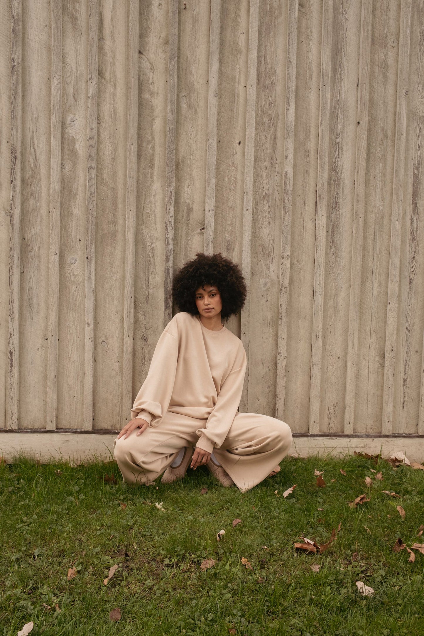 Balloon Sleeve Crew Neck Sweater