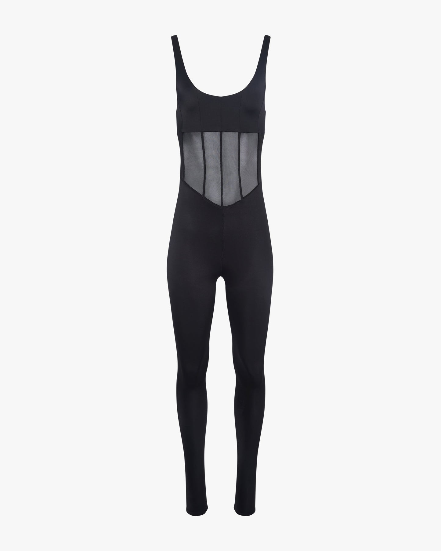 Spandex Sheer Panel Bodysuit