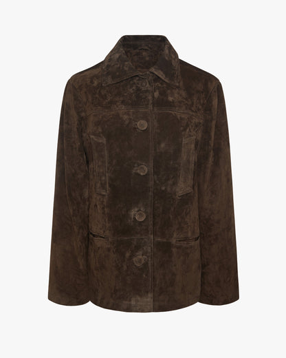 Premium Suede Button Front Jacket