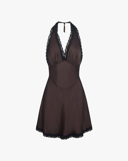 Halter Lace Mini Dress