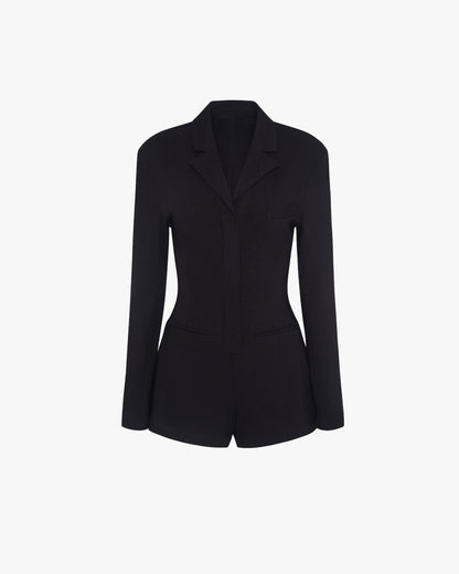 Cinched Waist Blazer Romper