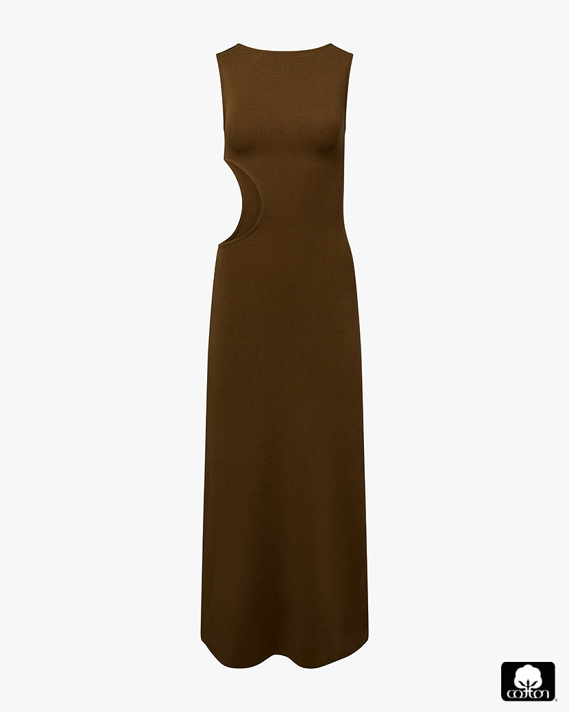 Cut Out Boat Neck Dress