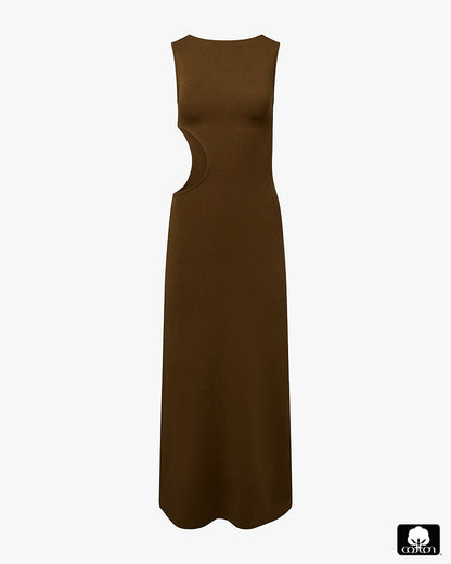 Cut Out Boat Neck Dress