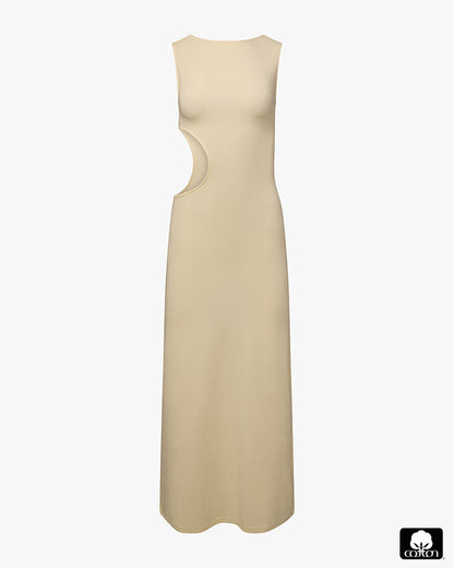 Cut Out Boat Neck Dress