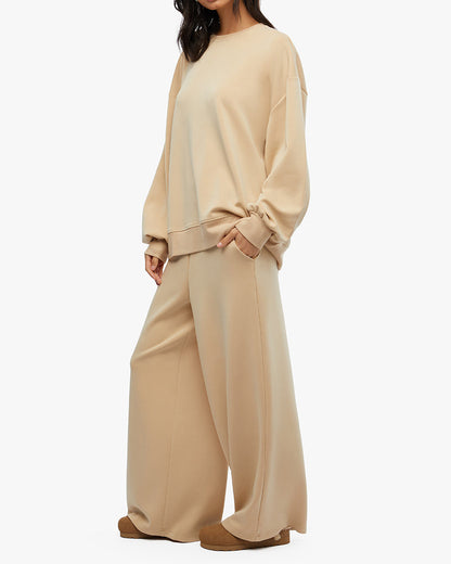 Balloon Sleeve Crew Neck Sweater