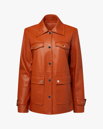 Vegan Leather Western Jacket