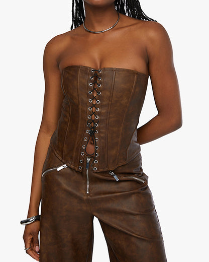 Lace Front Corset Top