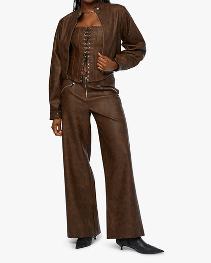 Cropped Moto Jacket